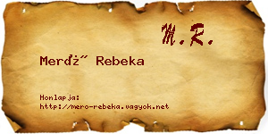 Merő Rebeka névjegykártya